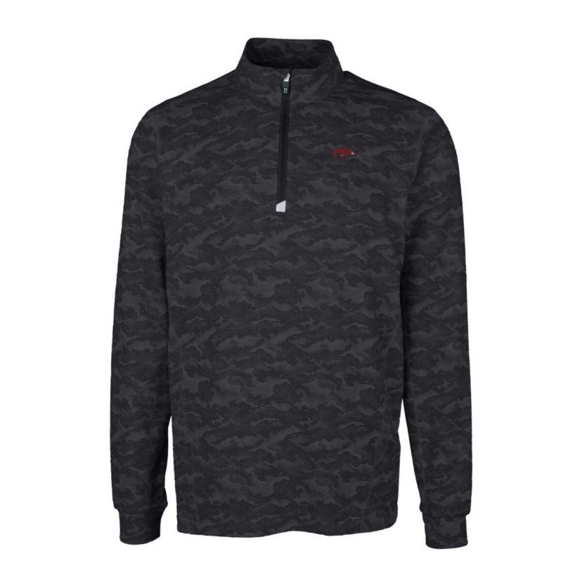 NCAA Arkansas Razorbacks Traverse Print Stretch Quarter-Zip Pullover Top