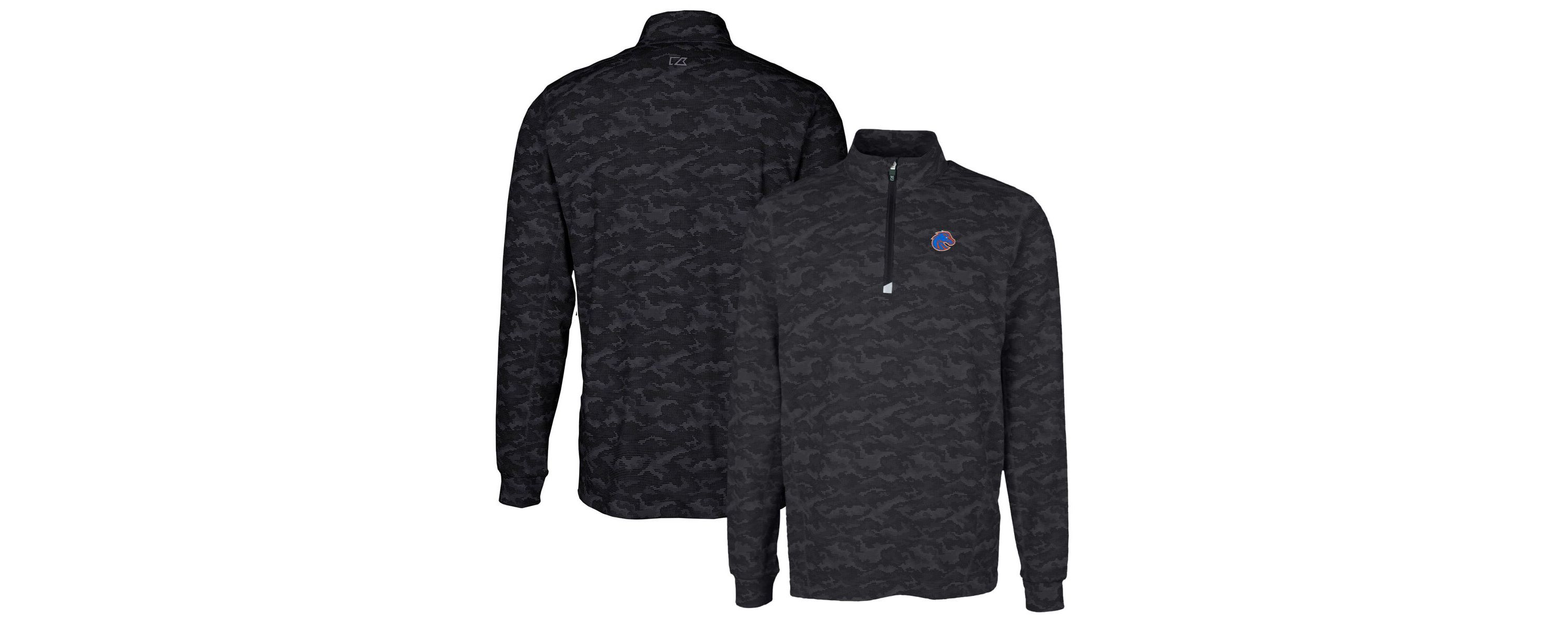 NCAA Boise State Broncos Traverse Print Stretch Quarter-Zip Pullover Top