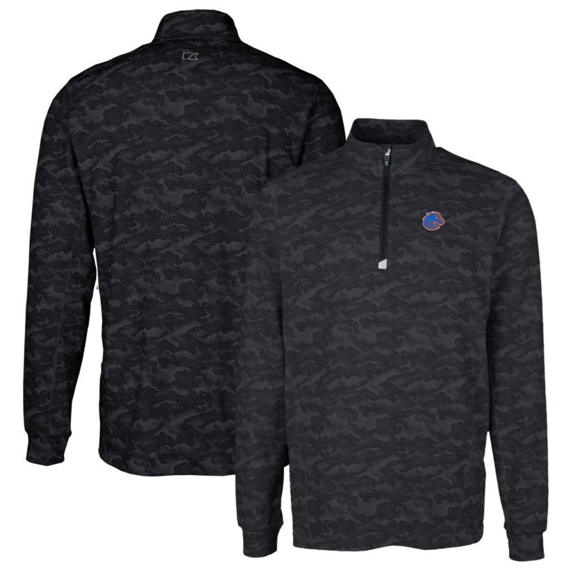 NCAA Boise State Broncos Traverse Print Stretch Quarter-Zip Pullover Top