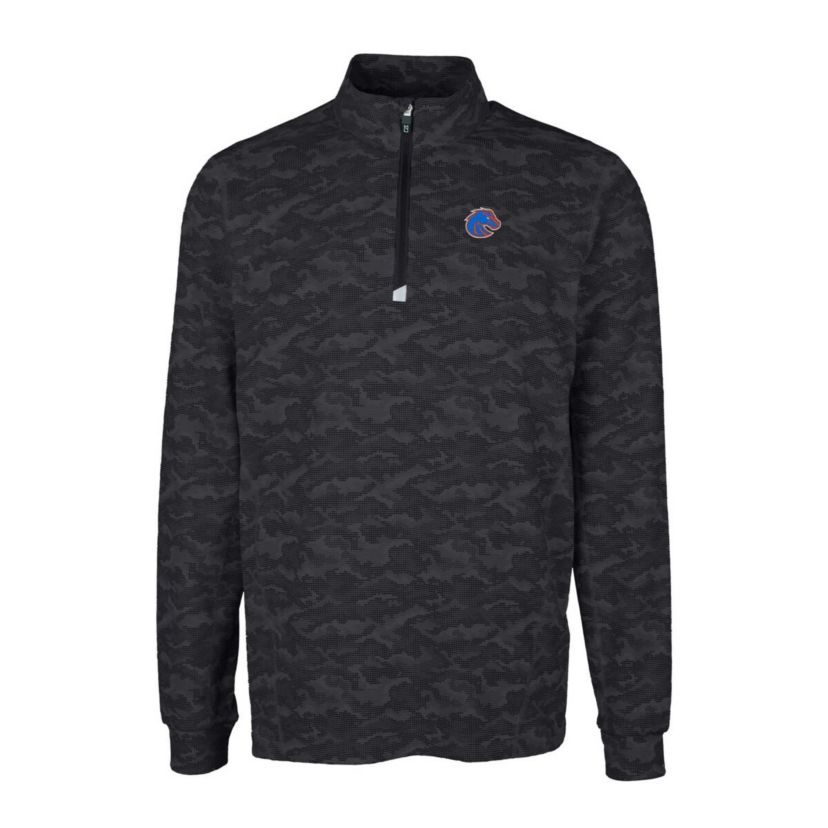 NCAA Boise State Broncos Traverse Print Stretch Quarter-Zip Pullover Top