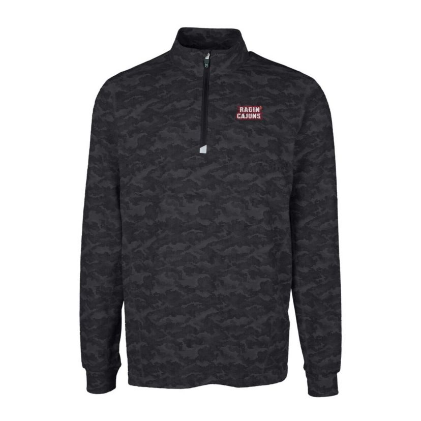 NCAA Louisiana Ragin Cajuns Traverse Print Stretch Quarter-Zip Pullover Top