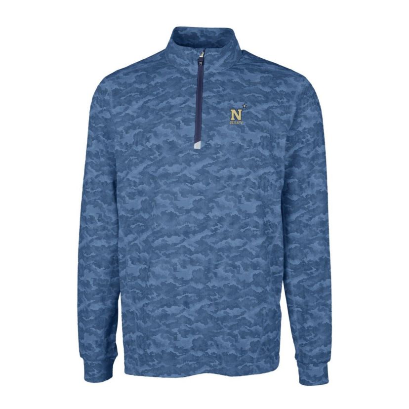 Navy Midshipmen NCAA Midshipmen Traverse Print Stretch Quarter-Zip Pullover Top