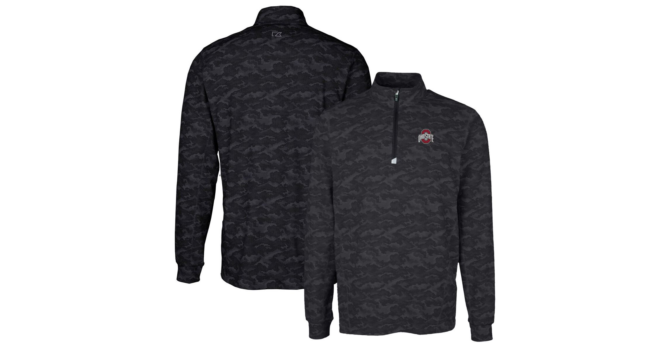 NCAA Ohio State Buckeyes Traverse Print Stretch Quarter-Zip Pullover Top