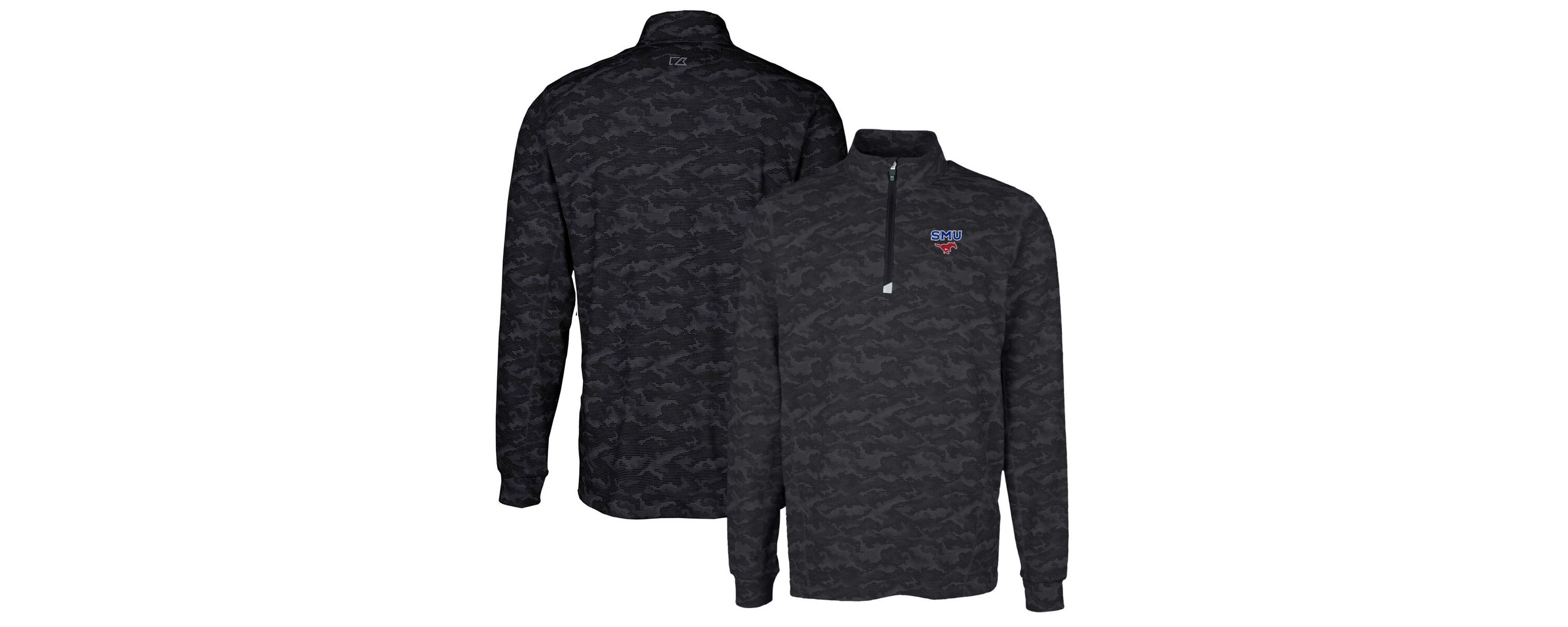 NCAA SMU Mustangs Traverse Print Stretch Quarter-Zip Pullover Top