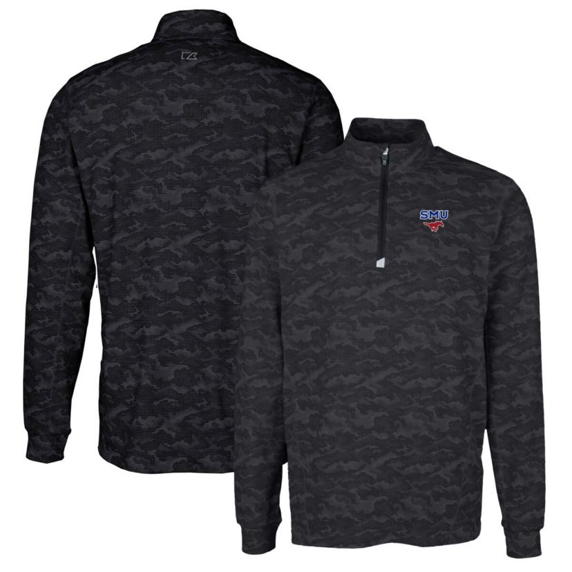 NCAA SMU Mustangs Traverse Print Stretch Quarter-Zip Pullover Top