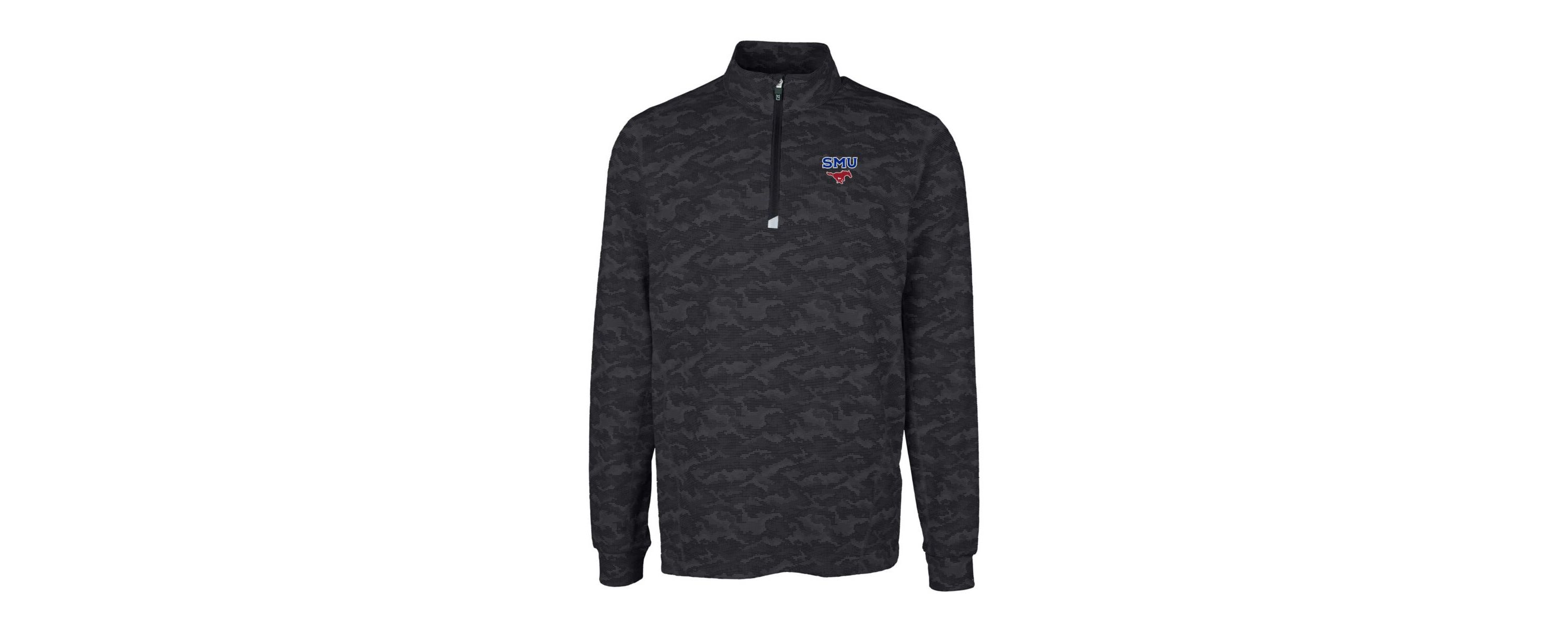 NCAA SMU Mustangs Traverse Print Stretch Quarter-Zip Pullover Top