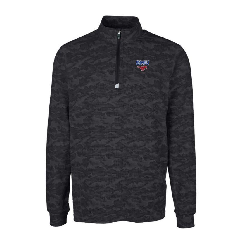 NCAA SMU Mustangs Traverse Print Stretch Quarter-Zip Pullover Top