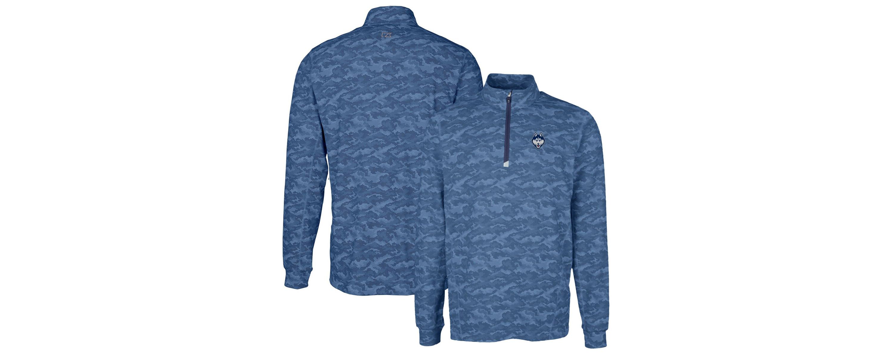 Connecticut Huskies NCAA UConn Huskies Traverse Print Stretch Quarter-Zip Pullover Top