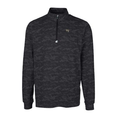 NCAA Wake Forest Demon Deacons Traverse Print Stretch Quarter-Zip Pullover Top
