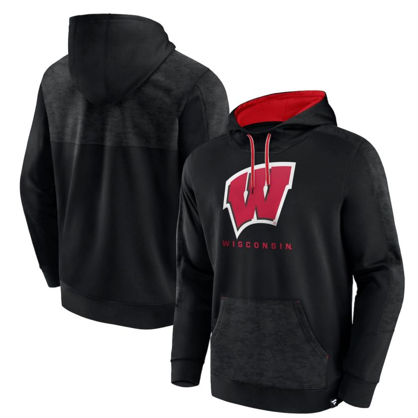 NCAA Fanatics Wisconsin Badgers Defender Pullover Hoodie