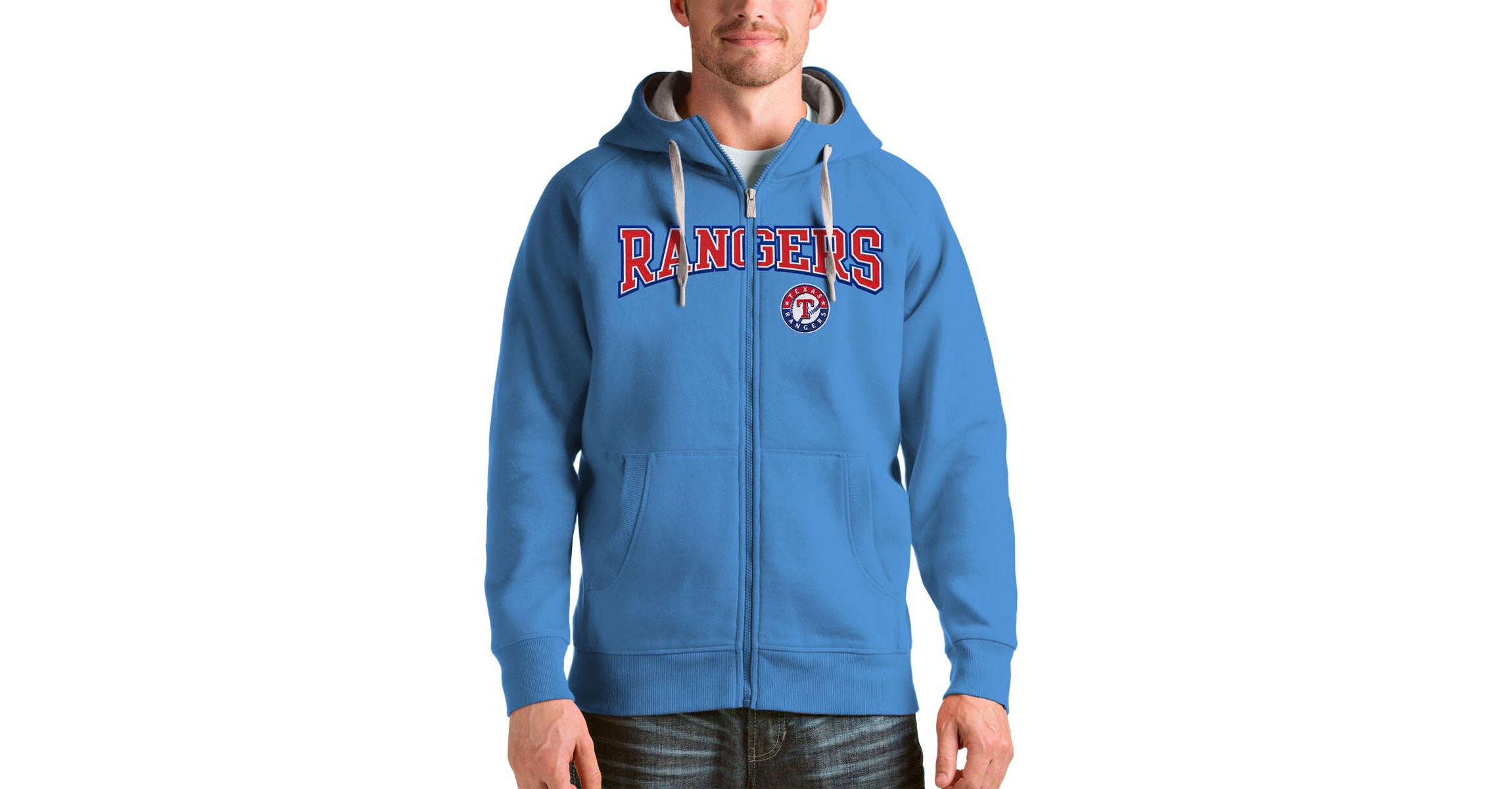 MLB Light Texas Rangers Team Logo Victory Full-Zip Hoodie