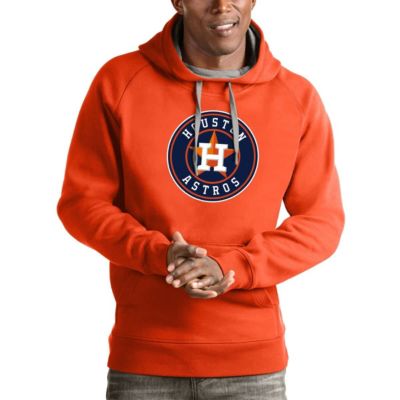 Antigua Men's MLB Houston Astros Victory Pullover Team Logo Hoodie, Orange, Large