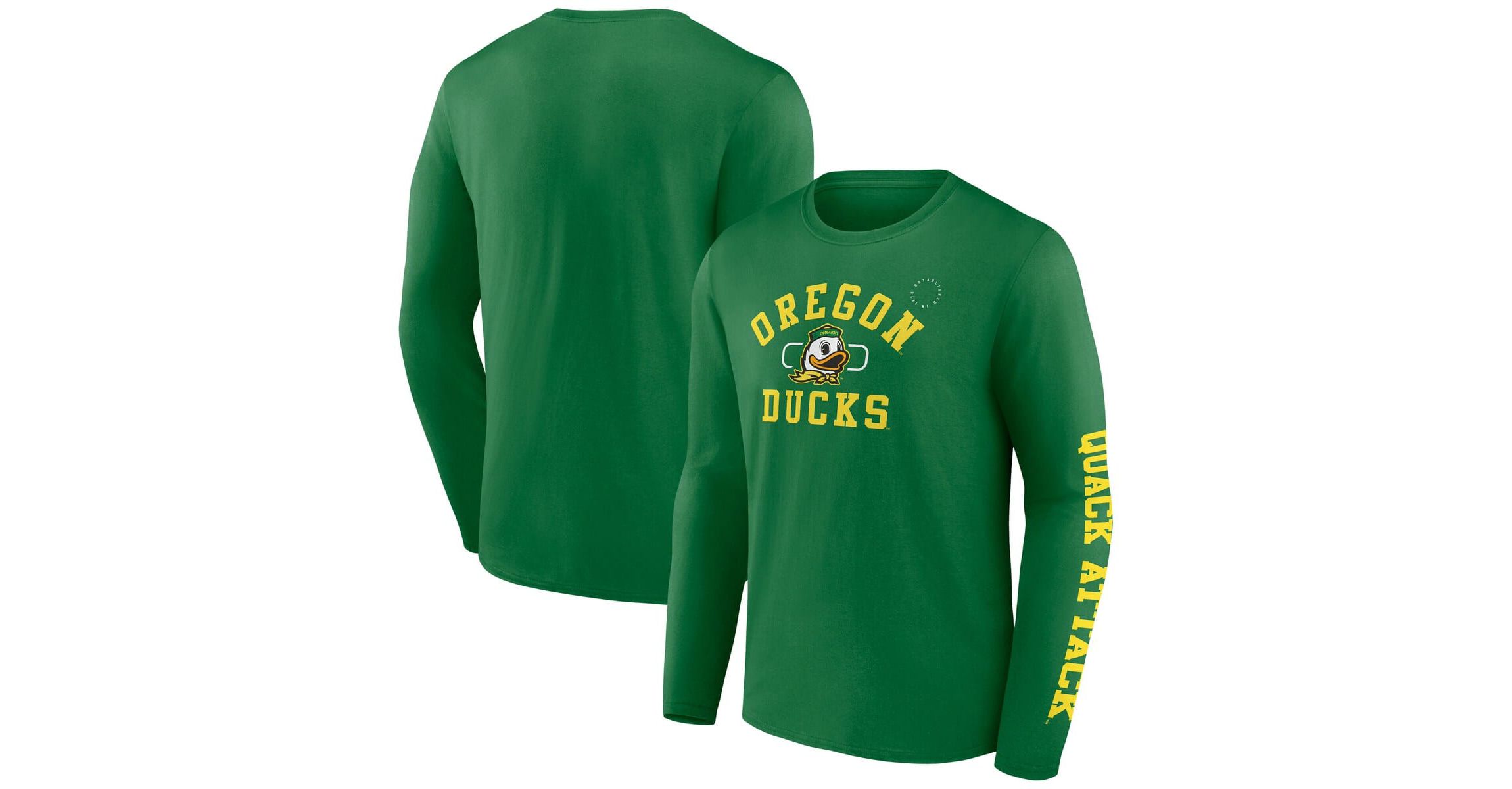 NCAA Fanatics Apple Oregon Ducks Modern Arch 2-Hit Long Sleeve T-Shirt