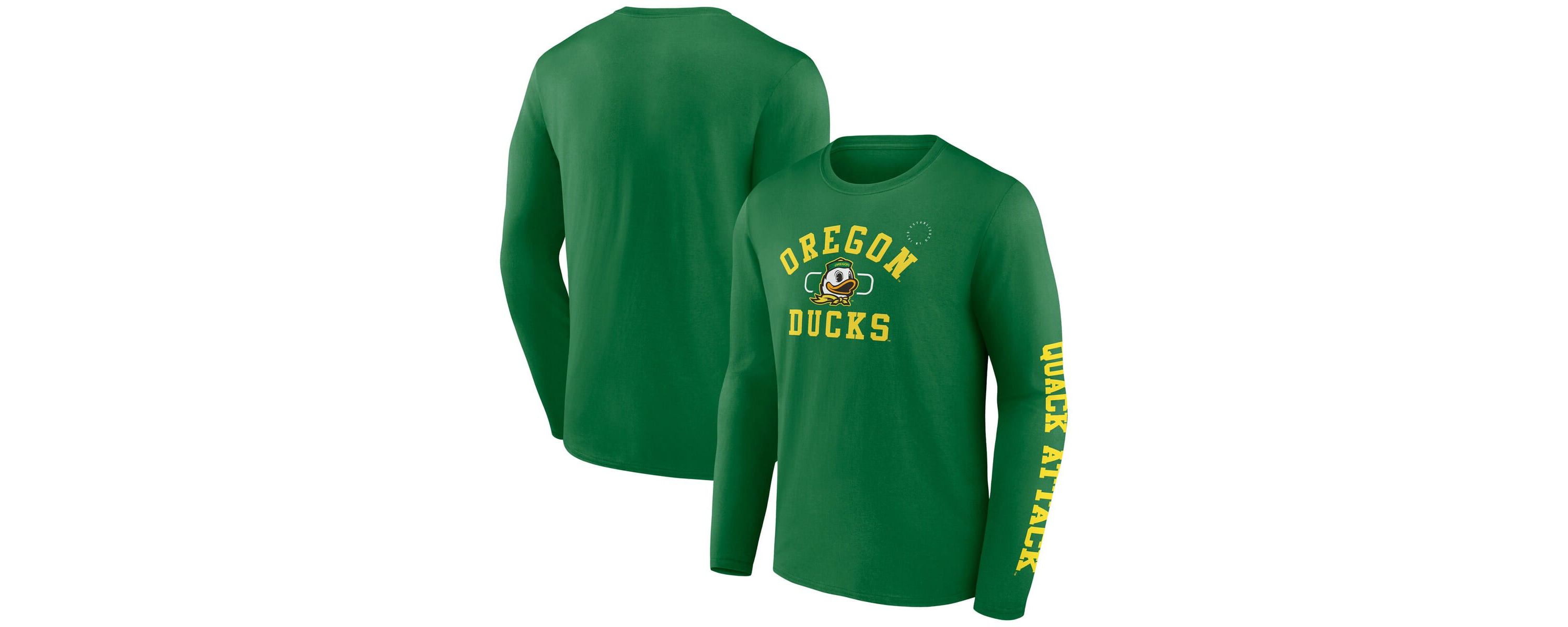 NCAA Fanatics Apple Oregon Ducks Modern Arch 2-Hit Long Sleeve T-Shirt