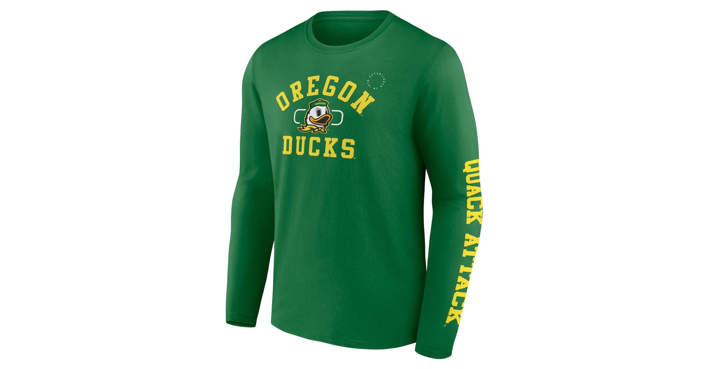 NCAA Fanatics Apple Oregon Ducks Modern Arch 2-Hit Long Sleeve T-Shirt