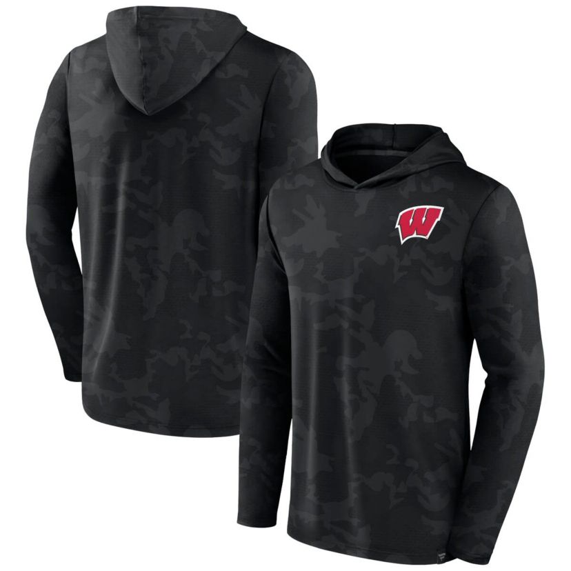 NCAA Fanatics Wisconsin Badgers Hoodie Long Sleeve T-Shirt