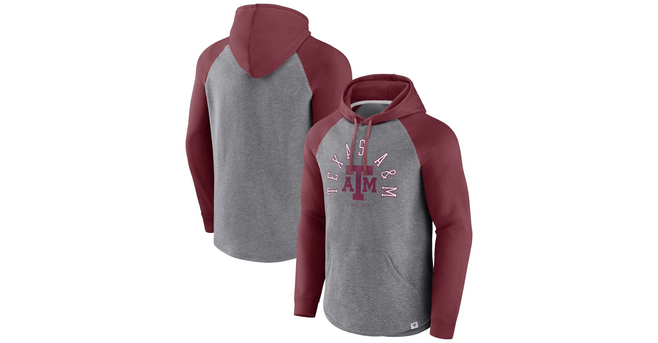 NCAA Fanatics Texas A&M Aggies Wrap Up Raglan Pullover Hoodie