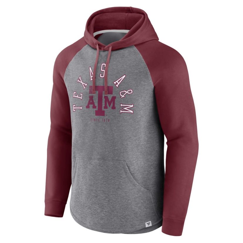 NCAA Fanatics Texas A&M Aggies Wrap Up Raglan Pullover Hoodie
