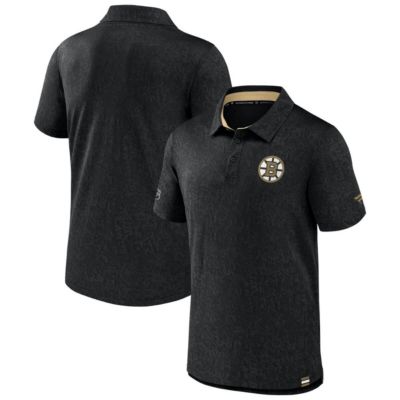 Fanatics Men's NHL Pro Jacquard Polo, Black, Small