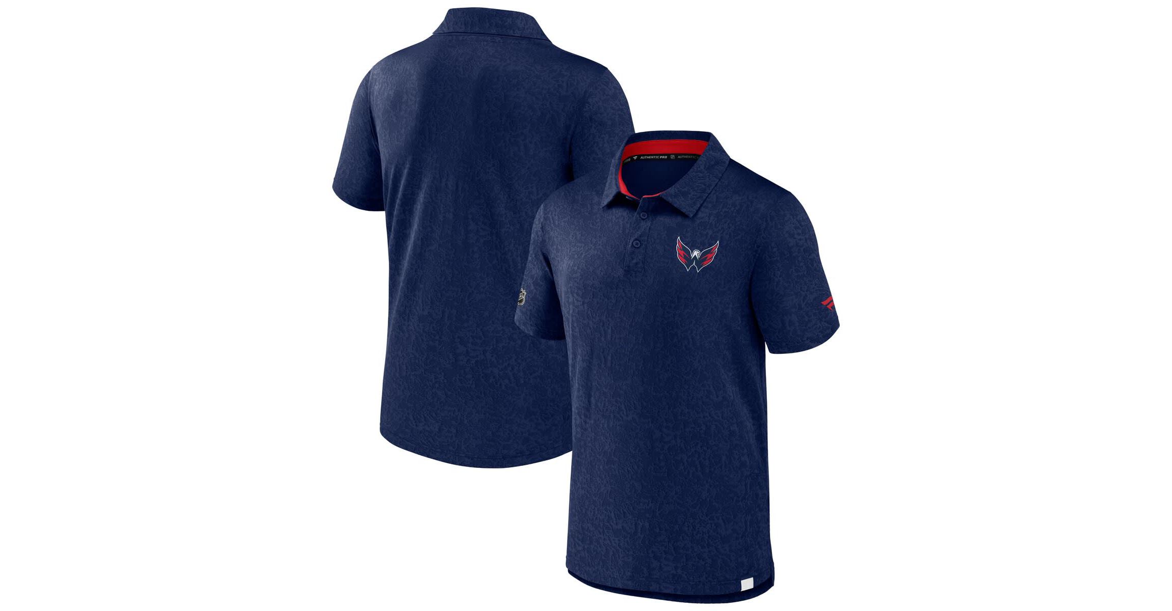 NHL Fanatics Washington Capitals Authentic Pro Jacquard Polo