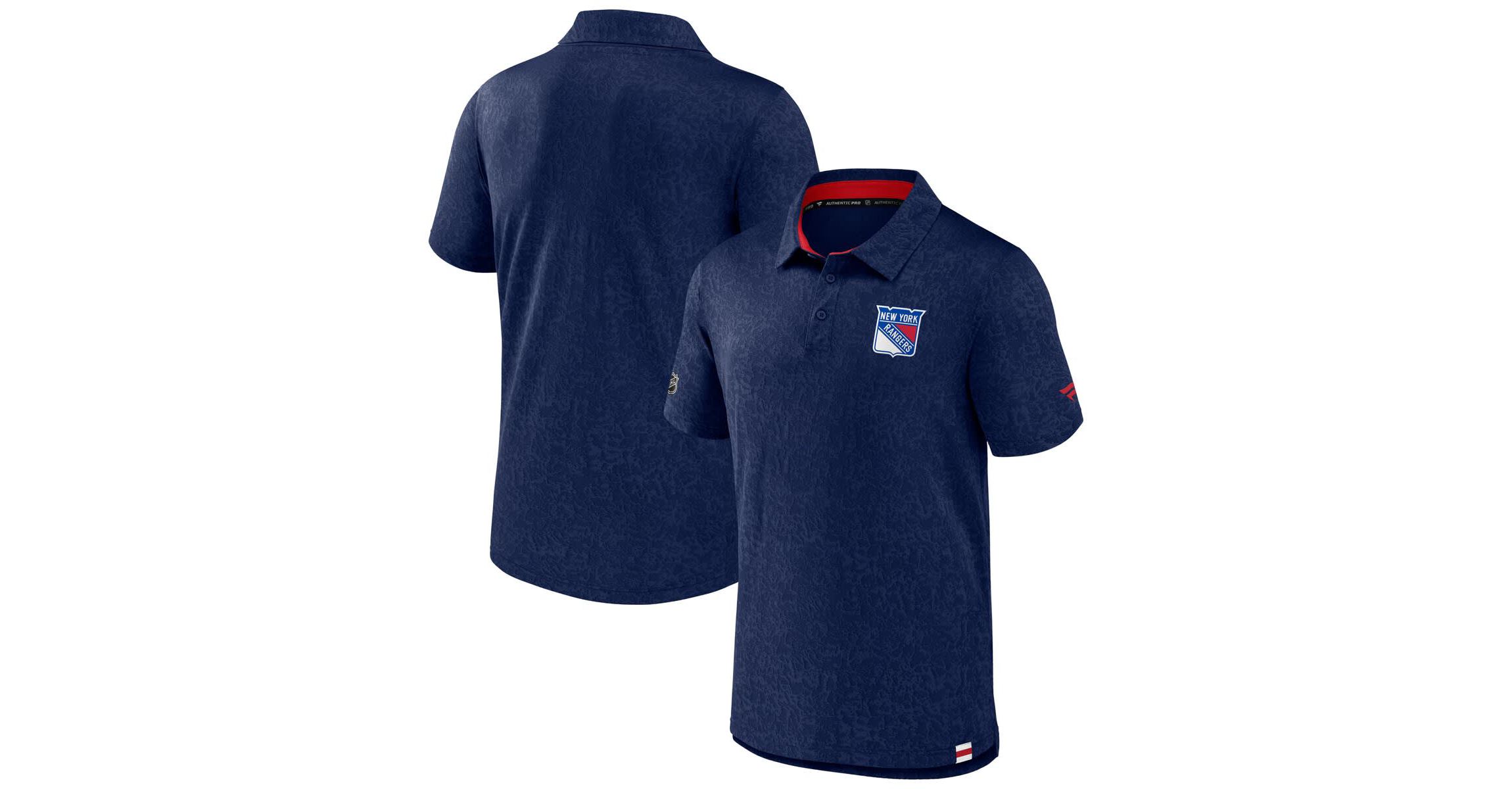 NHL Fanatics New York Rangers Authentic Pro Jacquard Polo