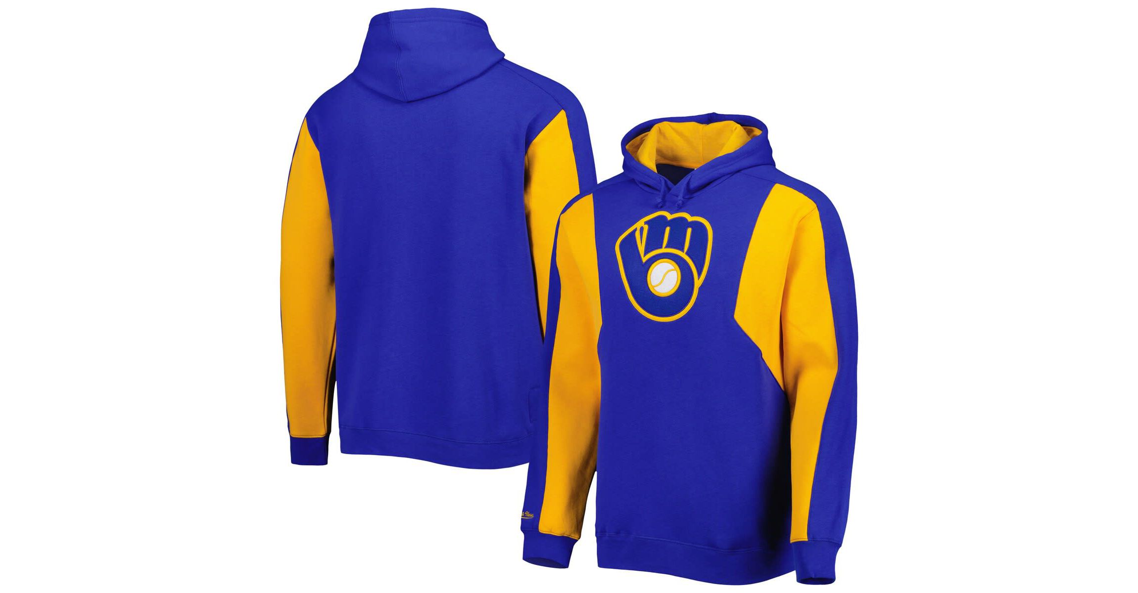 MLB Milwaukee Brewers Colorblocked Fleece Pullover Hoodie