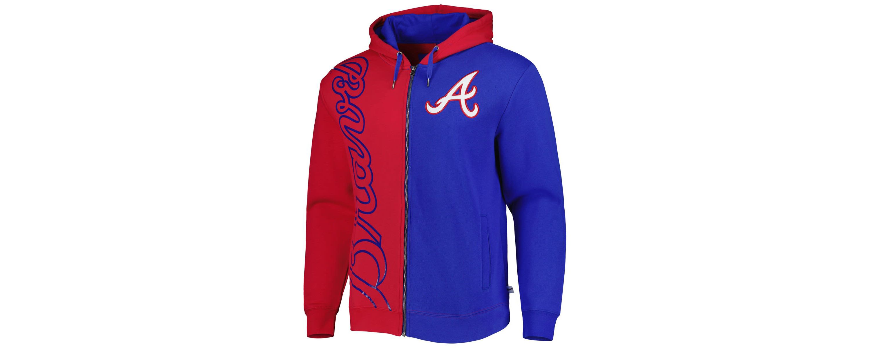 MLB Red/Royal Atlanta Braves Fleece Full-Zip Hoodie