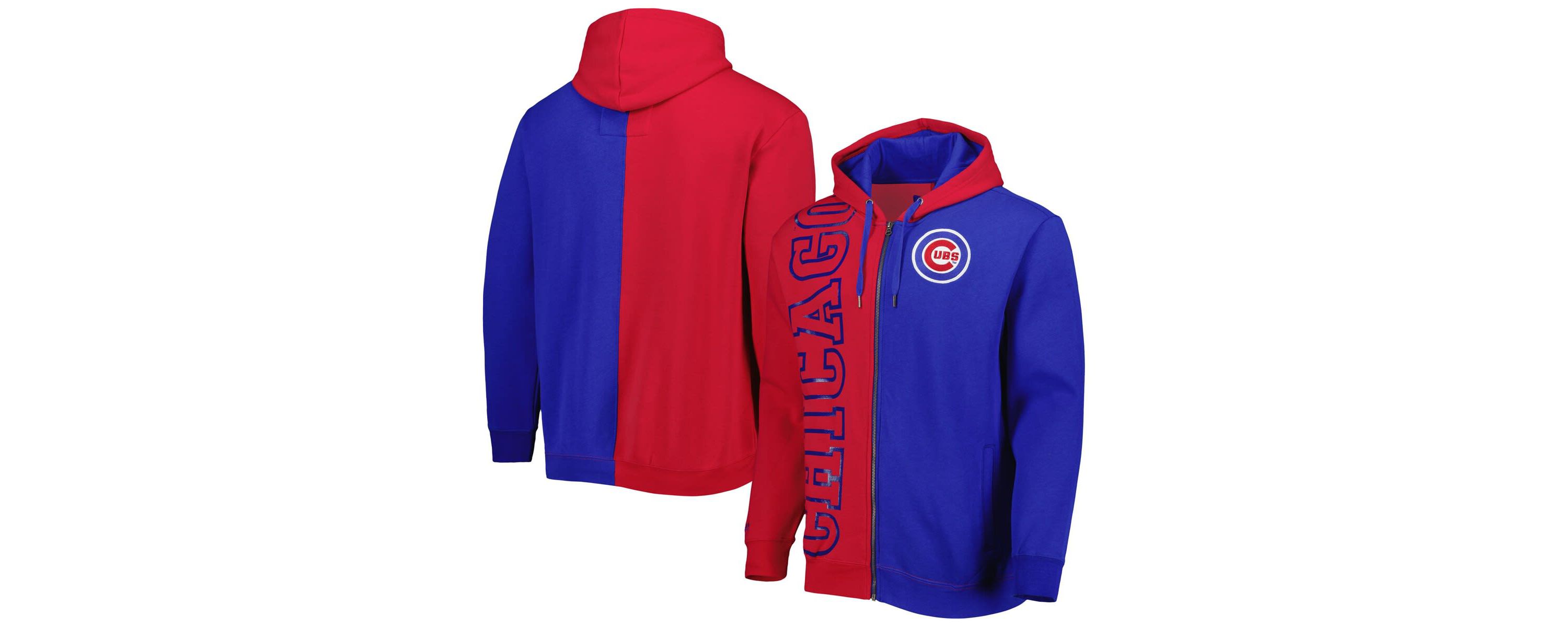 MLB Red/Royal Chicago Cubs Fleece Full-Zip Hoodie