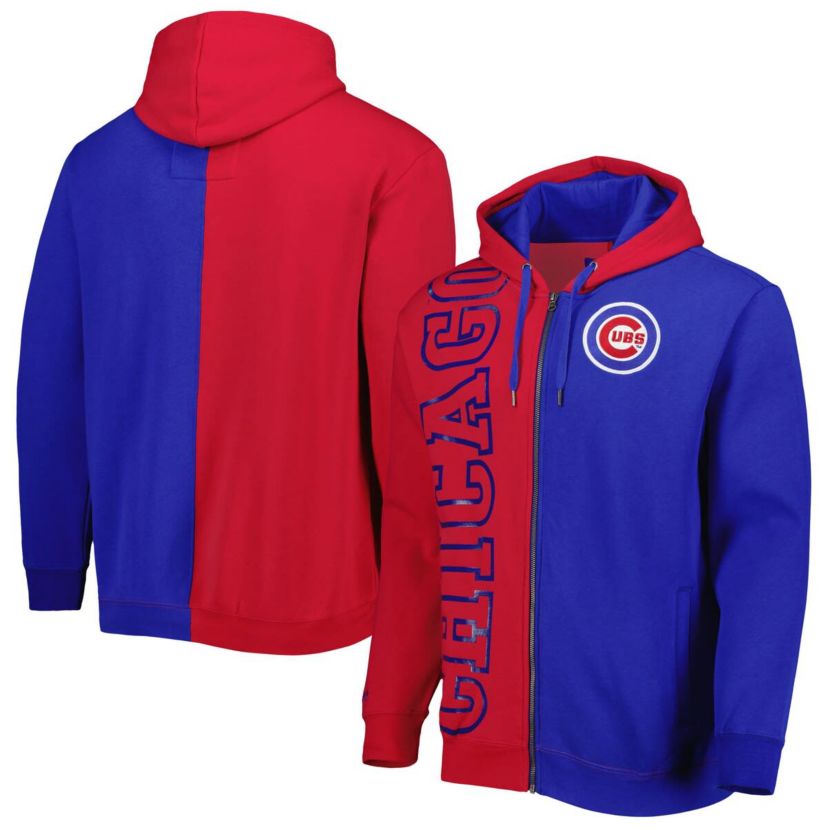 MLB Red/Royal Chicago Cubs Fleece Full-Zip Hoodie