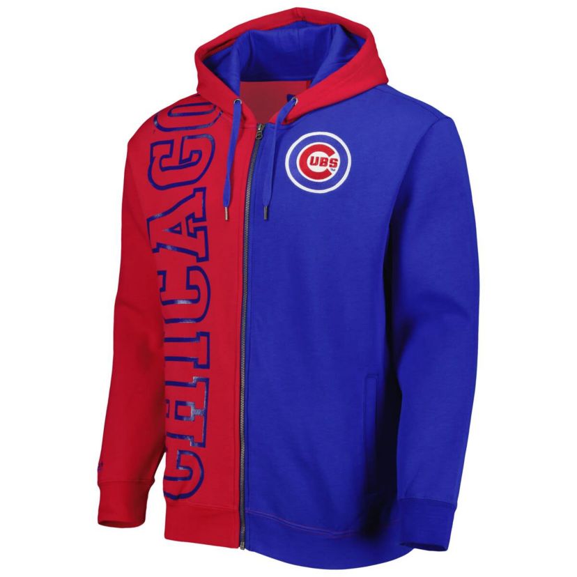 MLB Red/Royal Chicago Cubs Fleece Full-Zip Hoodie