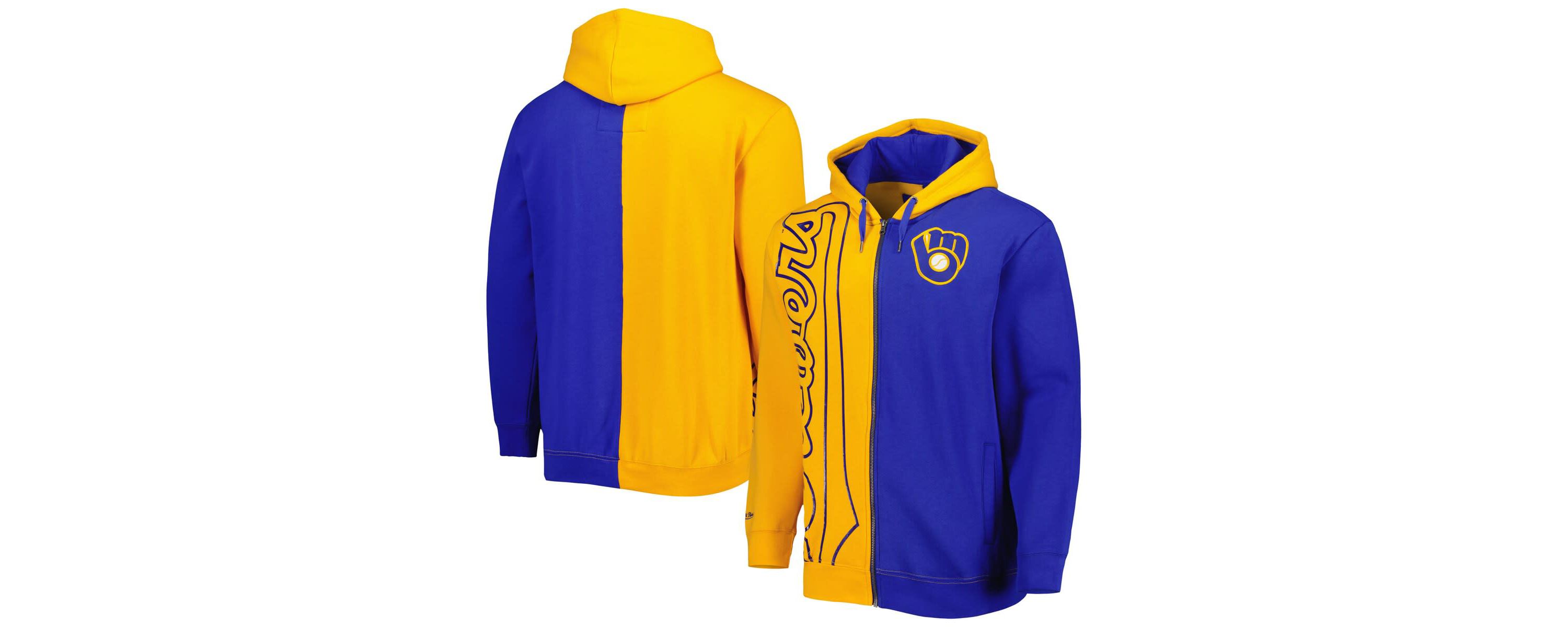 MLB Gold/Royal Milwaukee Brewers Fleece Full-Zip Hoodie