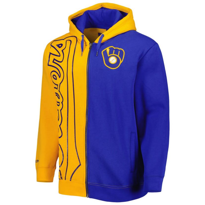 MLB Gold/Royal Milwaukee Brewers Fleece Full-Zip Hoodie