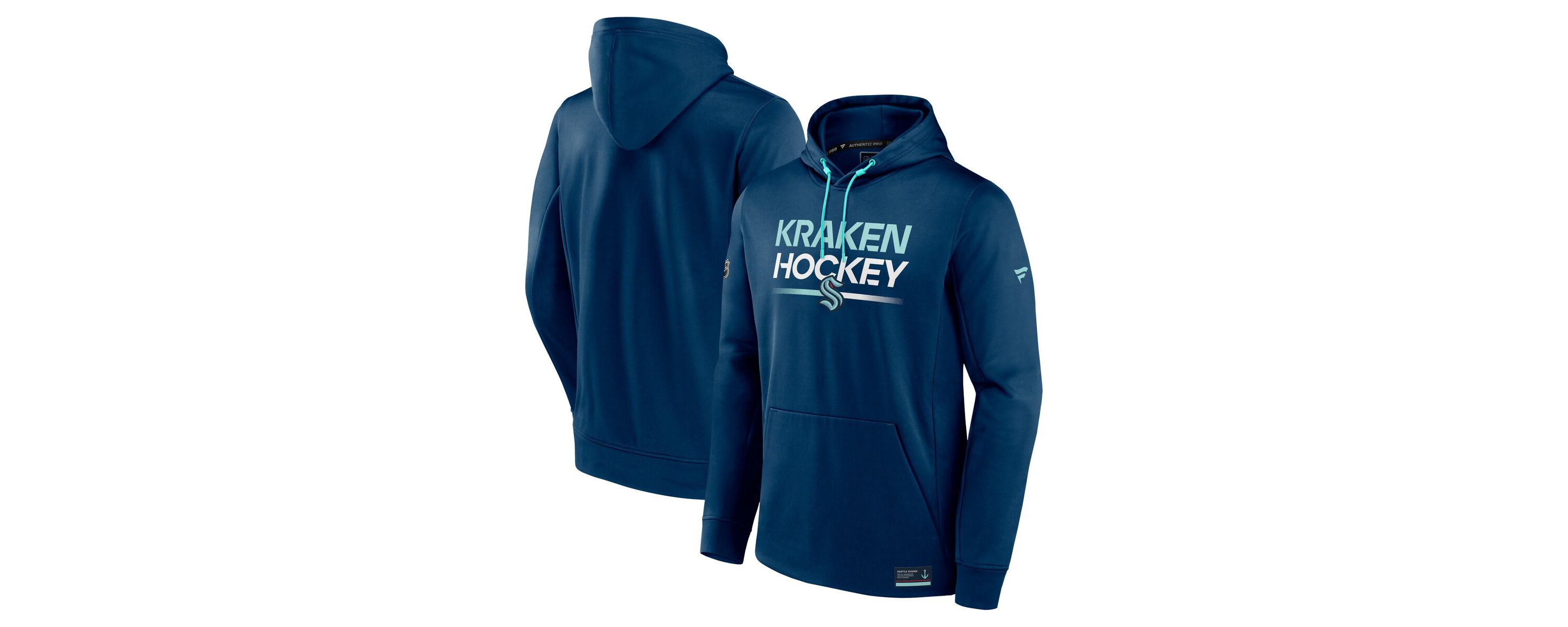 NHL Fanatics Deep Sea Seattle Kraken Authentic Pro Pullover Hoodie