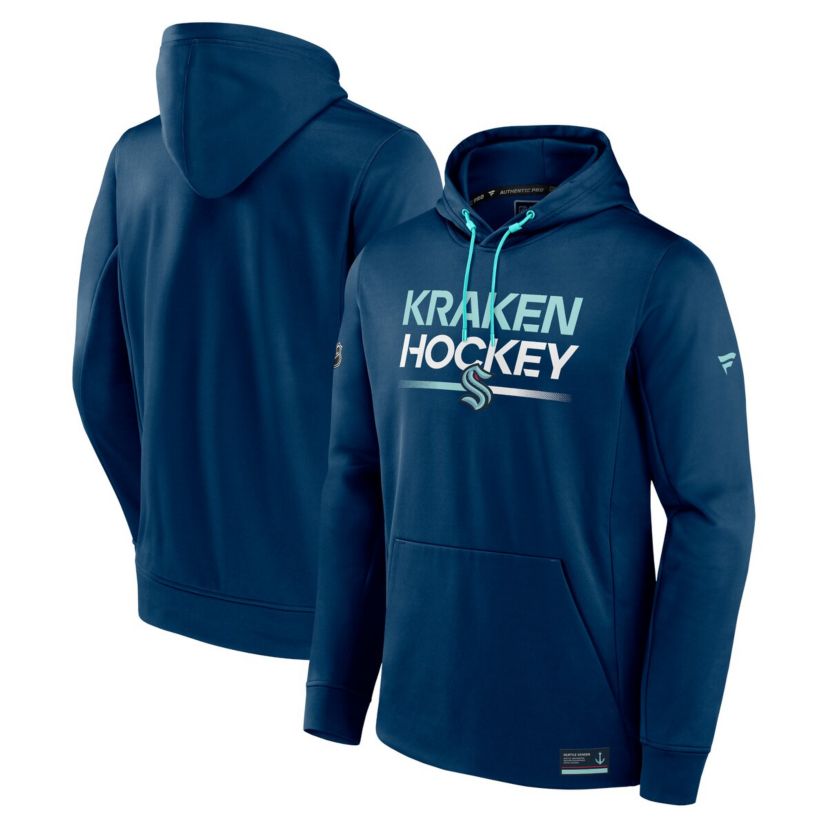 NHL Fanatics Deep Sea Seattle Kraken Authentic Pro Pullover Hoodie