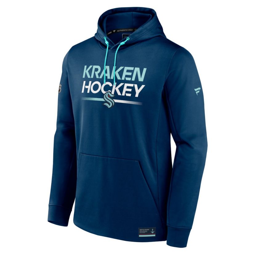 NHL Fanatics Deep Sea Seattle Kraken Authentic Pro Pullover Hoodie
