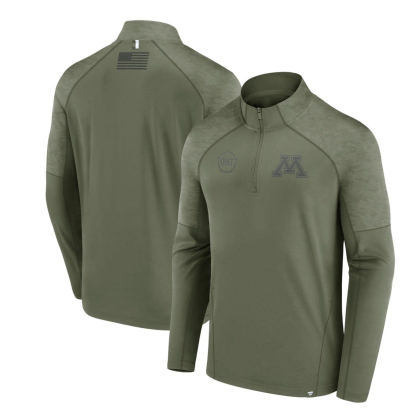 NCAA Fanatics Minnesota Golden Gophers OHT Military Appreciation Titan Raglan Quarter-Zip Jacket