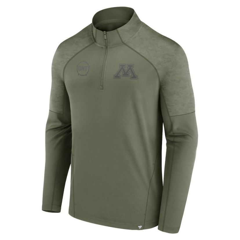 NCAA Fanatics Minnesota Golden Gophers OHT Military Appreciation Titan Raglan Quarter-Zip Jacket