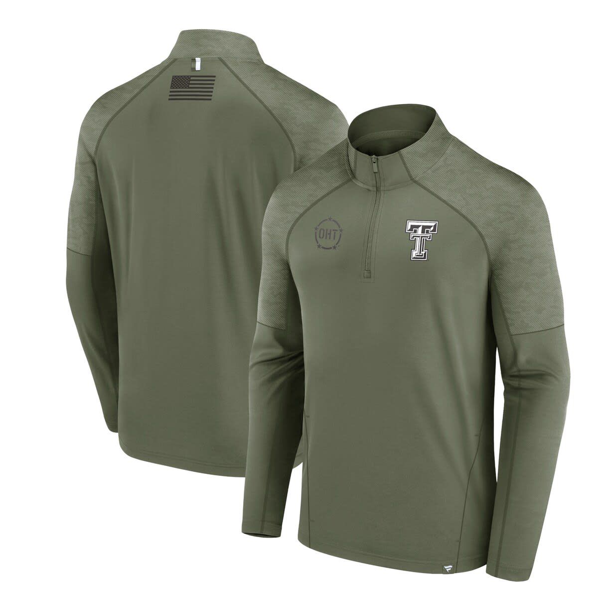 Texas Tech Red Raiders NCAA Fanatics Texas Tech Raiders OHT Military Appreciation Titan Raglan Quarter-Zip Jacket
