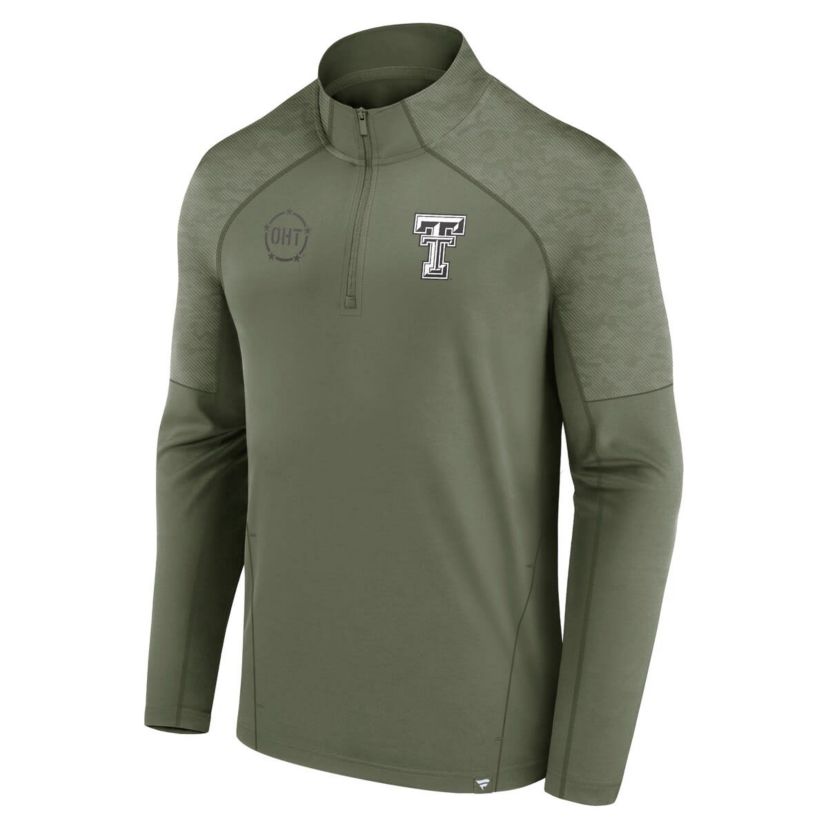 Texas Tech Red Raiders NCAA Fanatics Texas Tech Raiders OHT Military Appreciation Titan Raglan Quarter-Zip Jacket