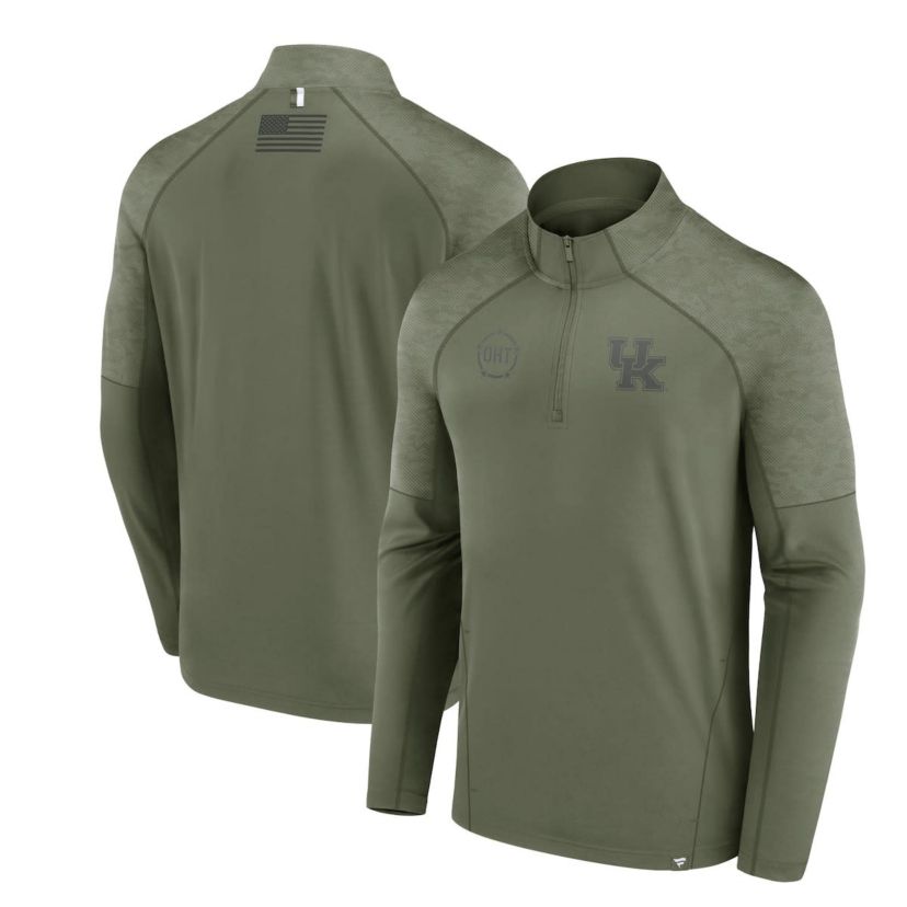 NCAA Fanatics Kentucky Wildcats OHT Military Appreciation Titan Raglan Quarter-Zip Jacket