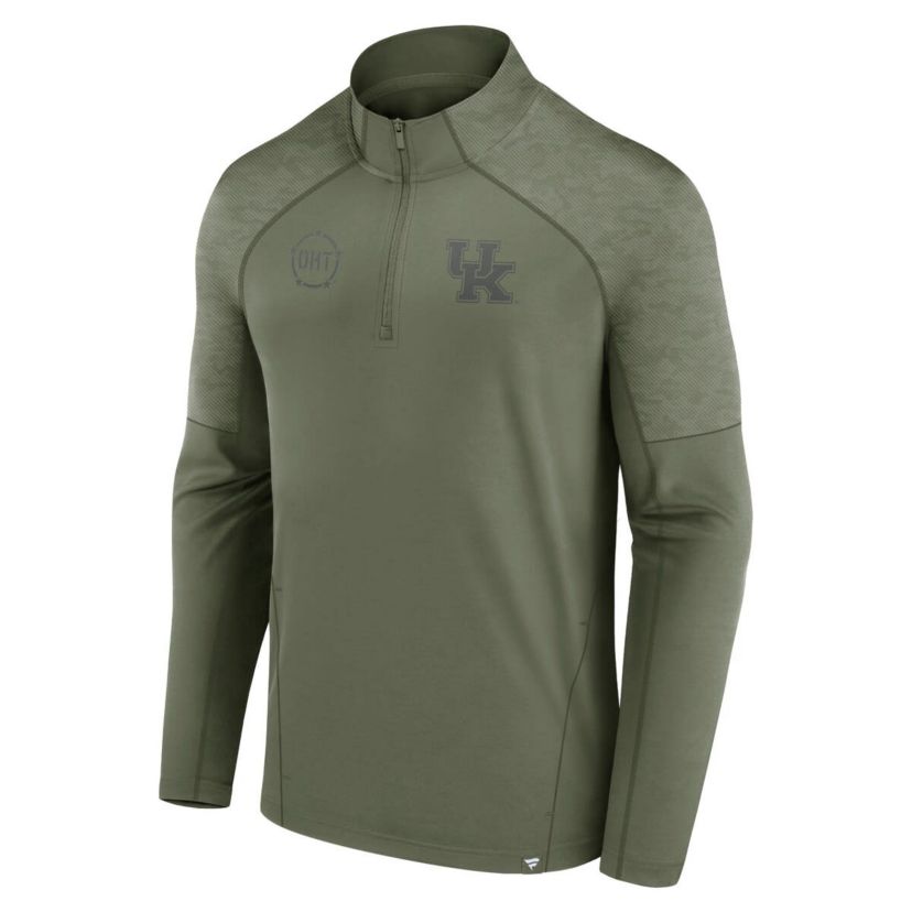 NCAA Fanatics Kentucky Wildcats OHT Military Appreciation Titan Raglan Quarter-Zip Jacket