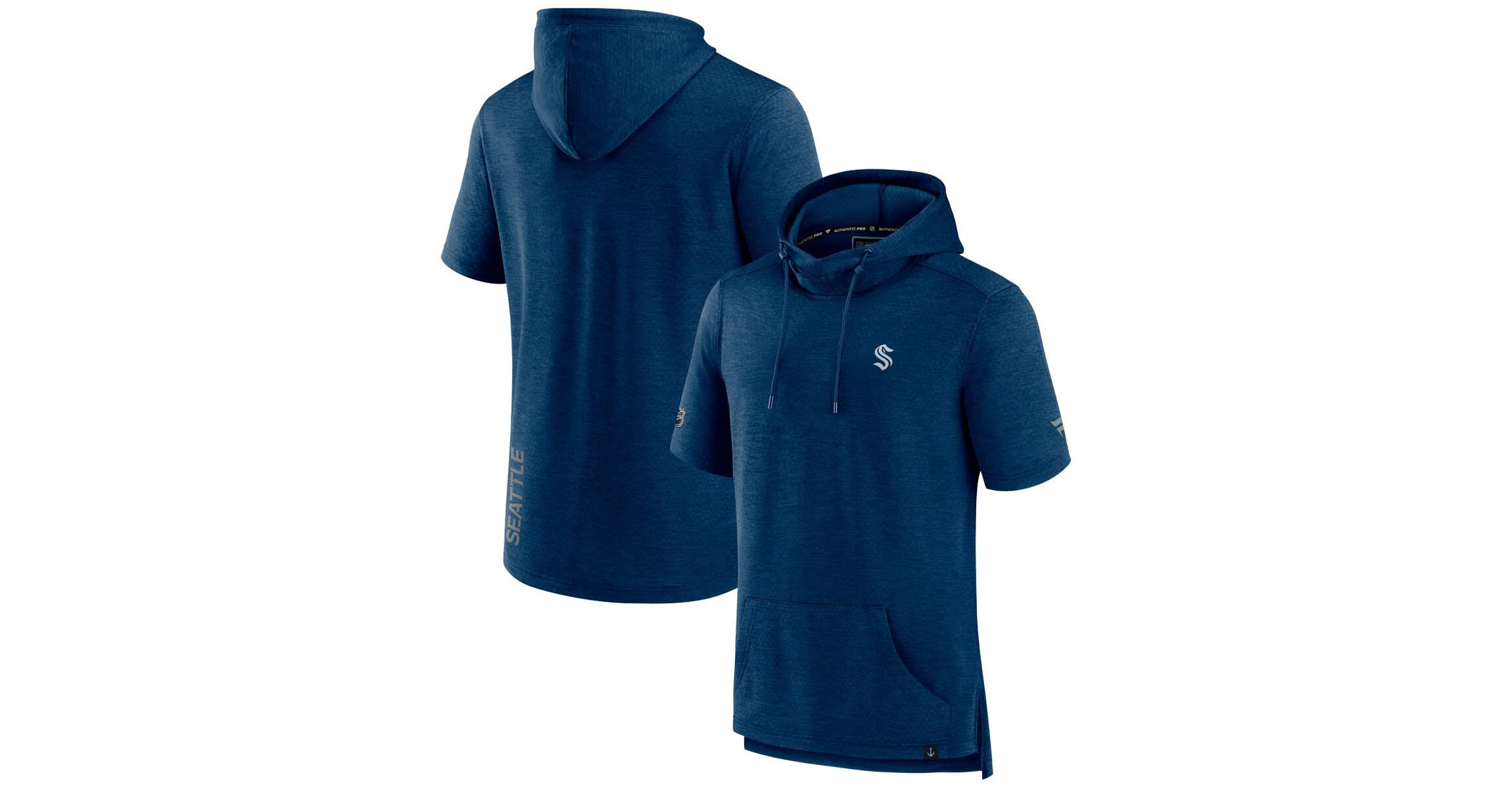 NHL Fanatics Seattle Kraken Authentic Pro Short Sleeve Pullover Hoodie