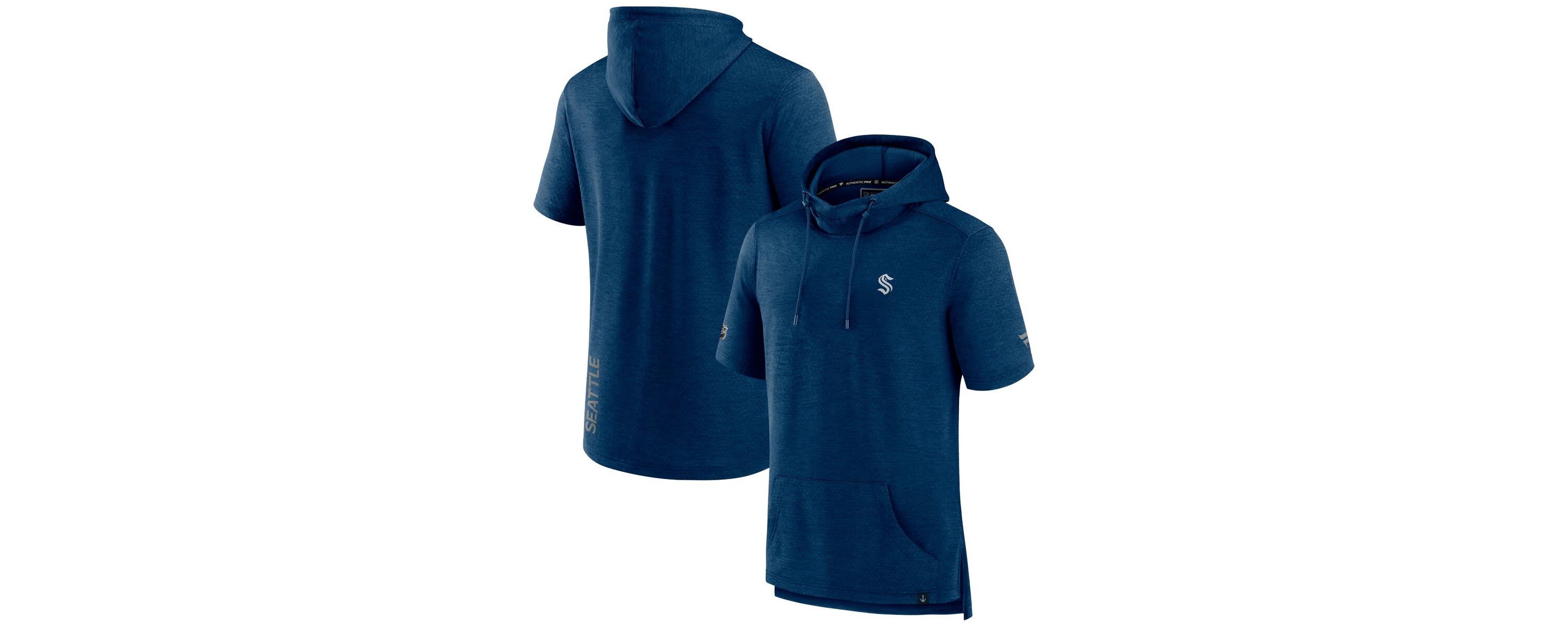 NHL Fanatics Seattle Kraken Authentic Pro Short Sleeve Pullover Hoodie