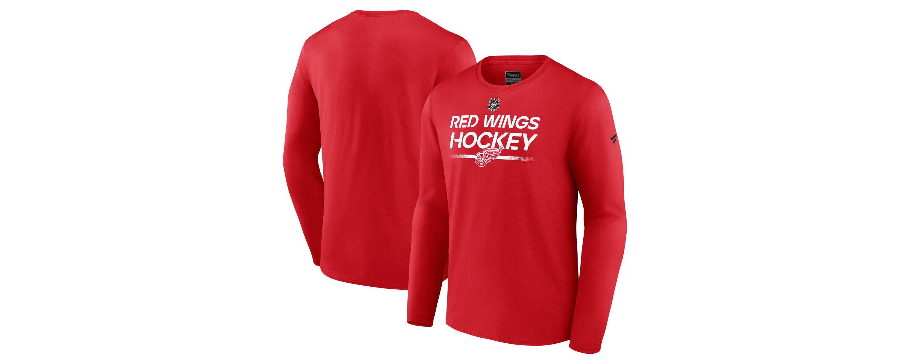 NHL Fanatics Detroit Wings Authentic Pro Primary Long Sleeve T-Shirt