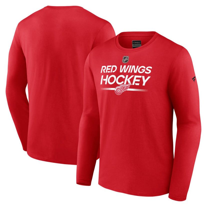 NHL Fanatics Detroit Wings Authentic Pro Primary Long Sleeve T-Shirt