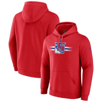 Men's NHL Fanatics New York Rangers Authentic Pro Secondary Pullover Hoodie, Red, 4XL