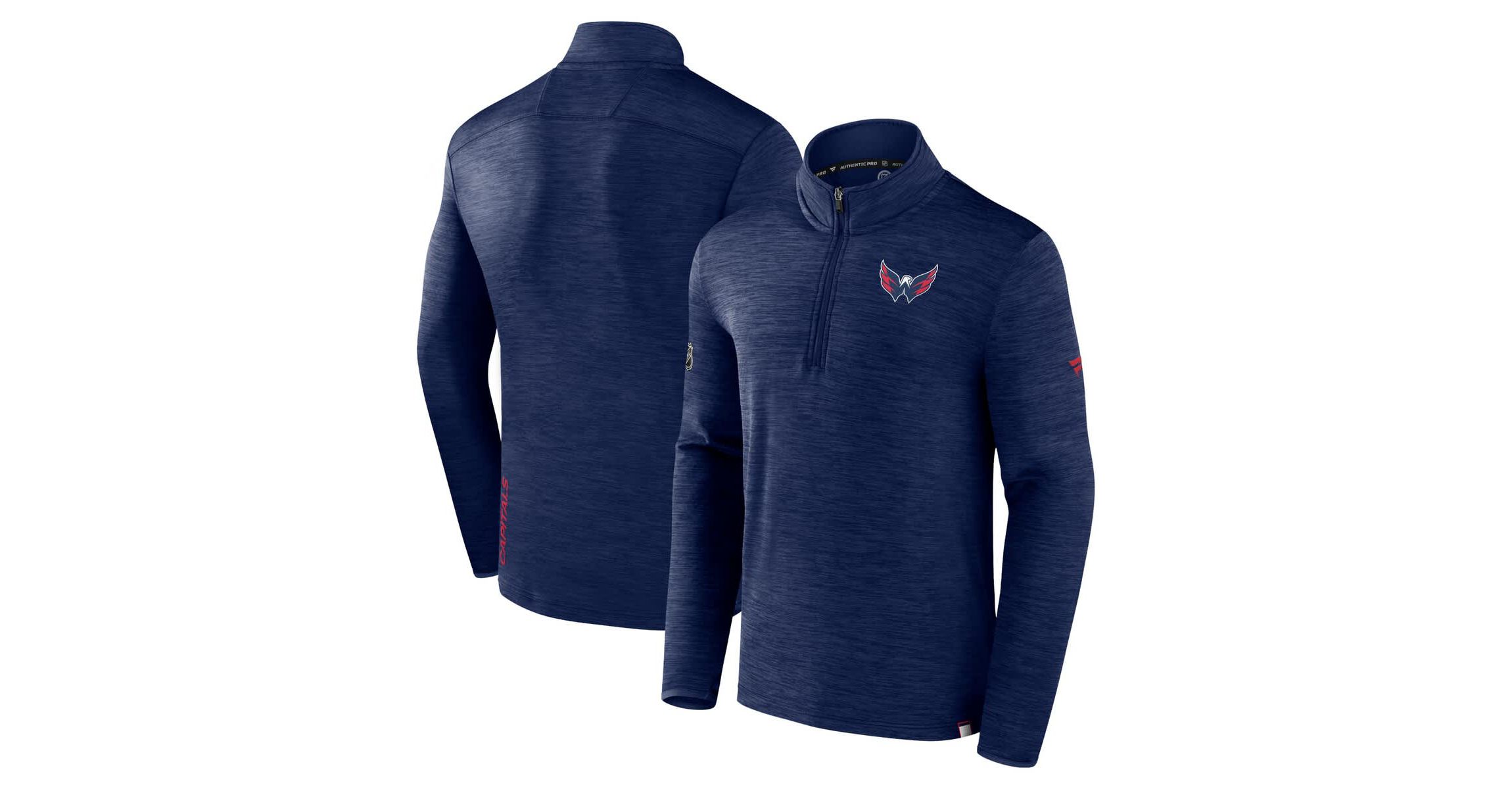 NHL Fanatics Washington Capitals Authentic Pro Quarter-Zip Pullover Top