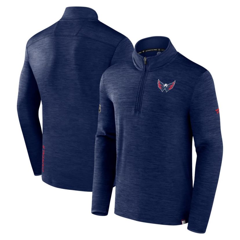 NHL Fanatics Washington Capitals Authentic Pro Quarter-Zip Pullover Top