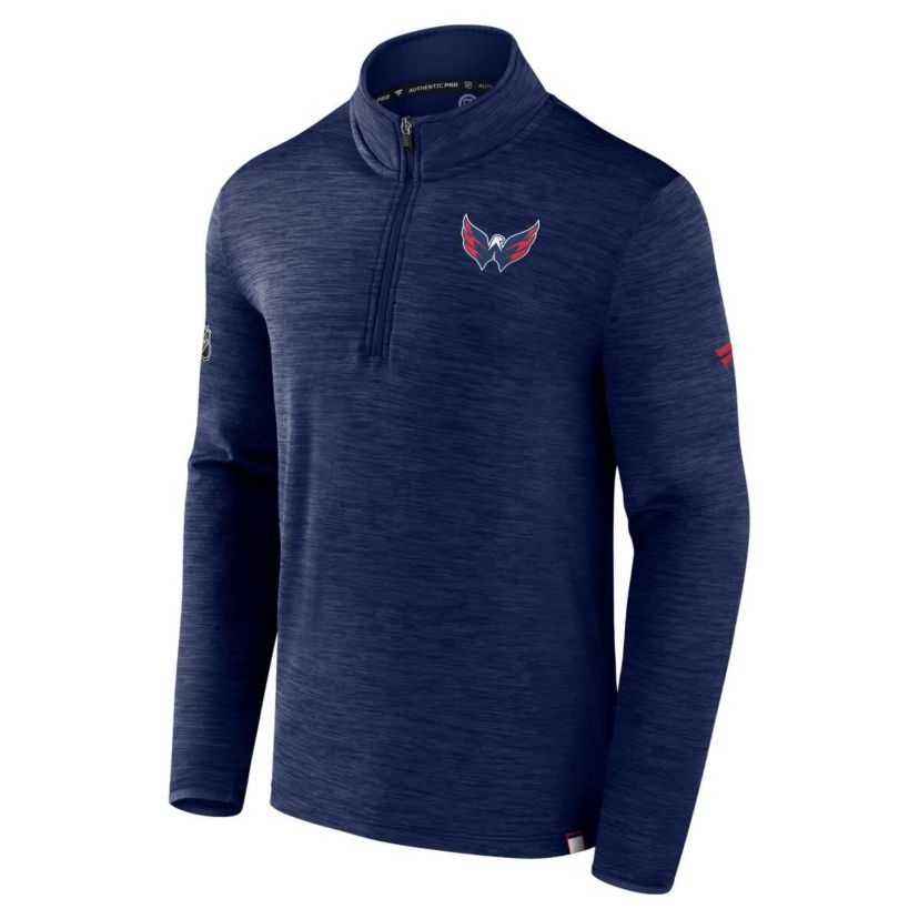 NHL Fanatics Washington Capitals Authentic Pro Quarter-Zip Pullover Top