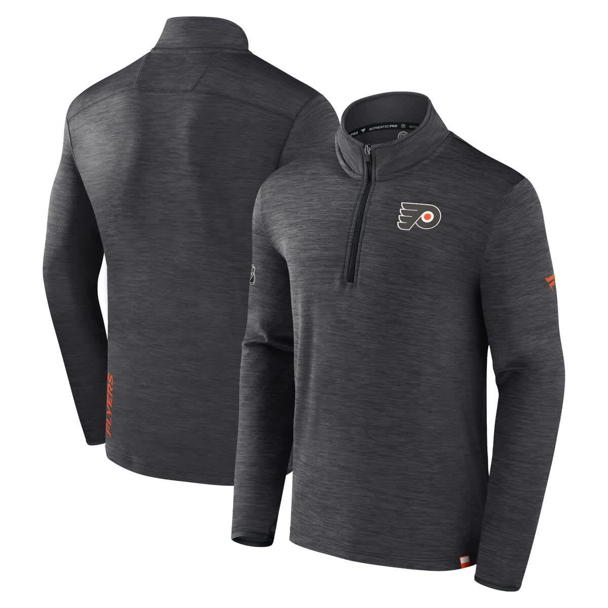 NHL Fanatics Philadelphia Flyers Authentic Pro Quarter-Zip Pullover Top